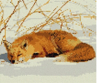 Needlepoint Kit or Canvas: Fox Resting