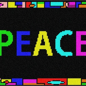 Needlepoint Kit or Canvas: Peace Geometric