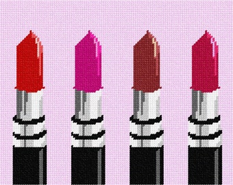 Needlepoint Kit or Canvas: Lipstick Choices