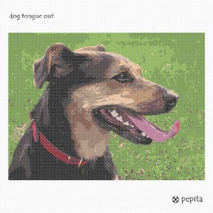 Needlepoint Kit or Canvas: Dog Tongue Out image 2