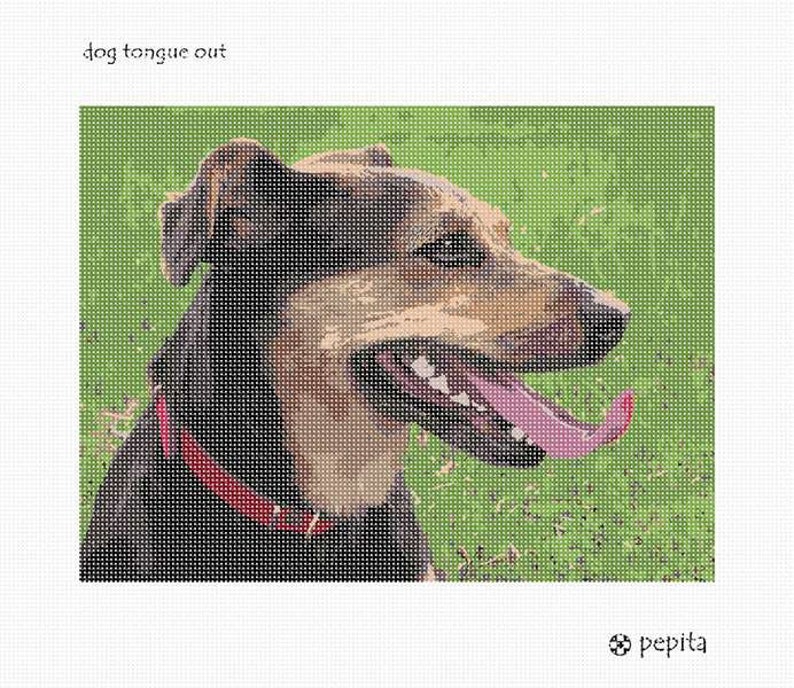 Needlepoint Kit or Canvas: Dog Tongue Out image 2