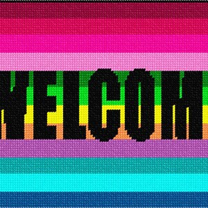 Needlepoint Kit or Canvas: Welcome Stripes