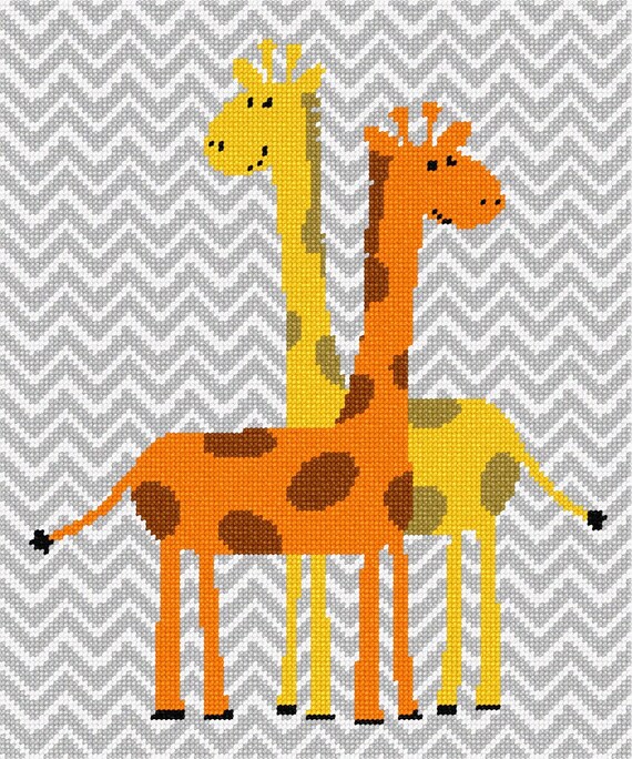 Needlepoint Kit or Canvas Giraffe Pals Etsy