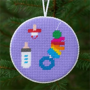 Needlepoint Canvas: Baby Gear Ornament Combo