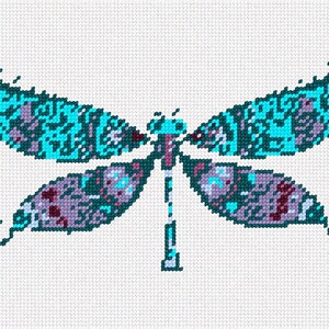 Needlepoint Kit or Canvas: Dragonfly In Teal