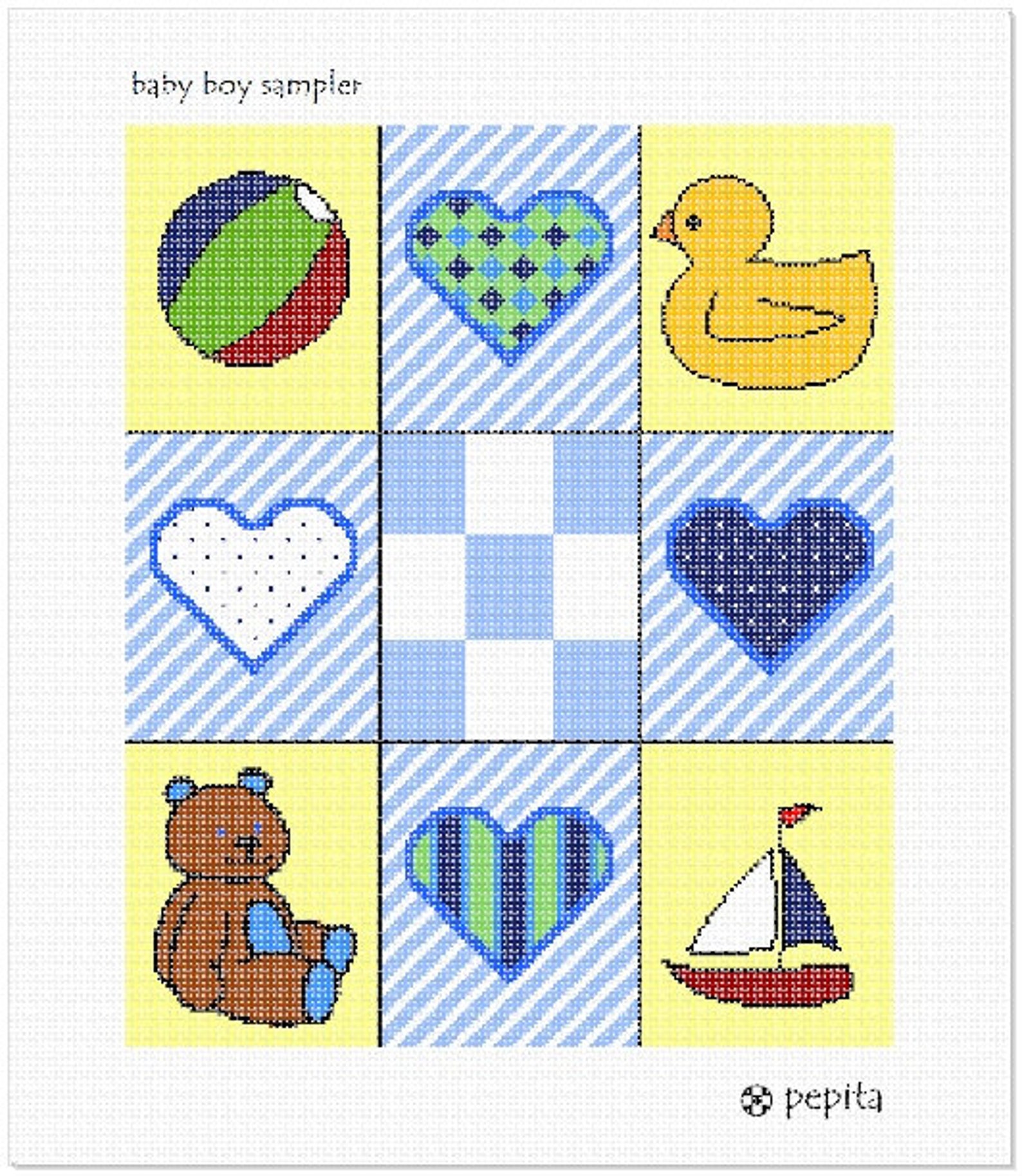 Needlepoint Kit or Canvas Baby Boy Sampler Etsy