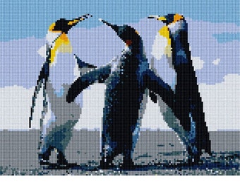 Needlepoint Canvas Kit Penguins by Pepita