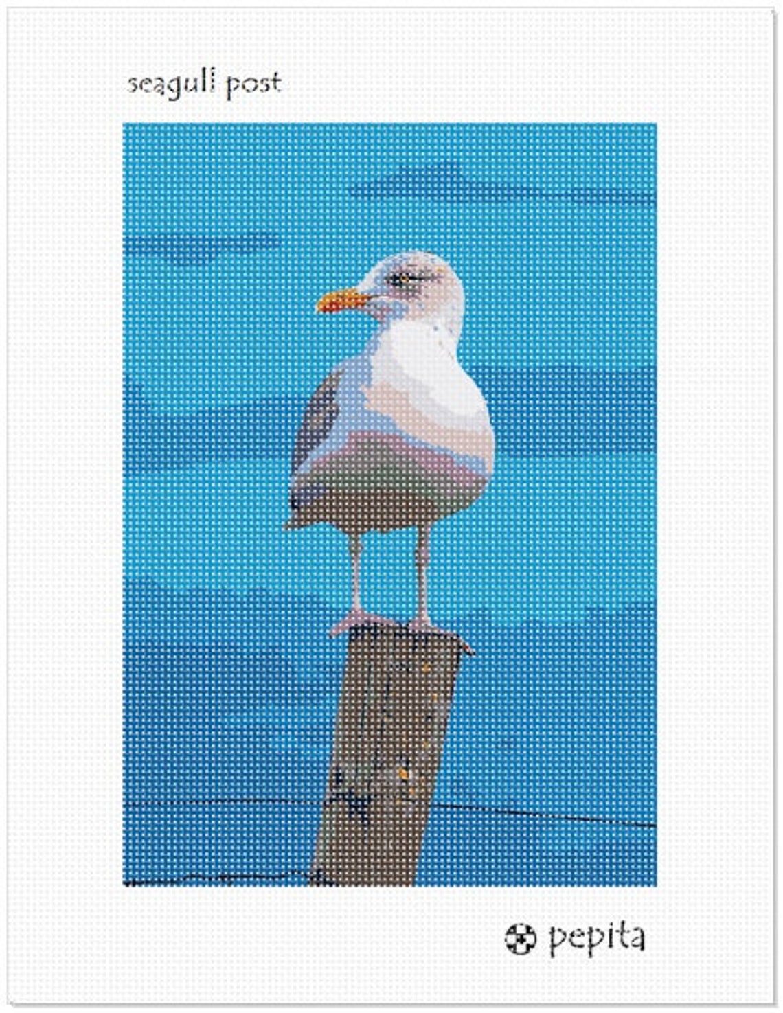 Needlepoint Kit or Canvas Seagull Post Etsy