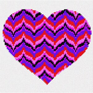 Needlepoint Kit or Canvas: Heart Bargello
