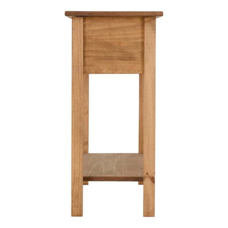Unfinished Solid Pine Console Table, Farmhouse Entryway Sofa Table with Drawers and Shelf image 8