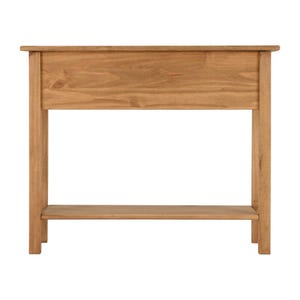 Unfinished Solid Pine Console Table, Farmhouse Entryway Sofa Table with Drawers and Shelf image 7