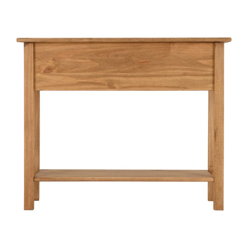 Unfinished Solid Pine Console Table, Farmhouse Entryway Sofa Table with Drawers and Shelf image 7