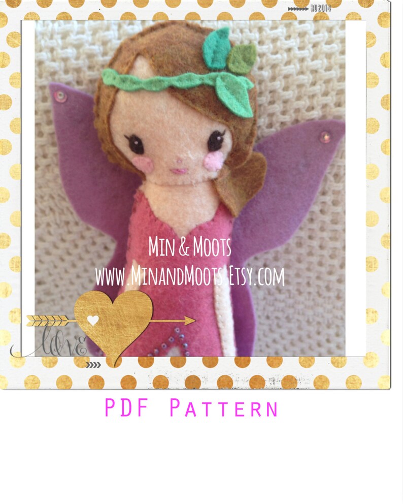 PDF PATTERN: A Splendid Tale, Fairy Doll. Instant Download. Softie Pattern. Plushie Pattern. Felt Doll Pattern. image 1