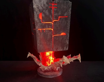 Lampada rovesciata da 11 pollici / Espositore luminoso ispirato al destino