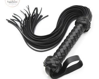 Leather Flogger Heavy Thuddy Whip 70 Tails Impact Play | Handmade Flogger