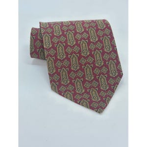 Giorgio Armani Cravatte Mens Silk Burgundy & Gold Patterned Tie