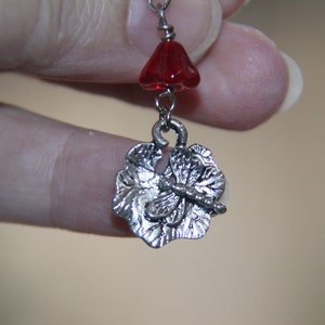 Dragonfly Lily Pad Earrings: Aurora Borealis Red, Surgical Steel