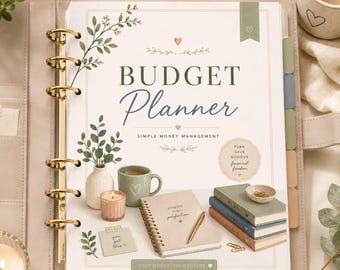 Printable Budget Planner, Monthly Finance Workbook, Expense & Savings Tracker (PDF)
