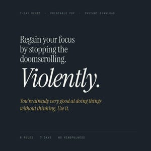 7 Day Dopamine Detox Guide, Stop Doomscrolling, Screen Time Reset, Printable PDF