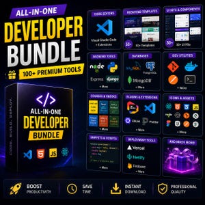 All-in-One Developer Bundle | Web Dev, Coding, UI/UX Tools (Digital Download)