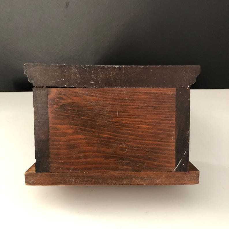 Vintage Folk Art Wooden Letter Holder With 'example' Embroidery Wall