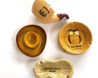 Your Choice!  Vintage Ceramic State Souvenir Ashtray - Indiana, Missouri, Arizona, North Carolina