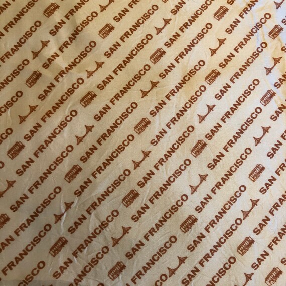 Vintage 1970s San Francisco Souvenir Scarf Novelty