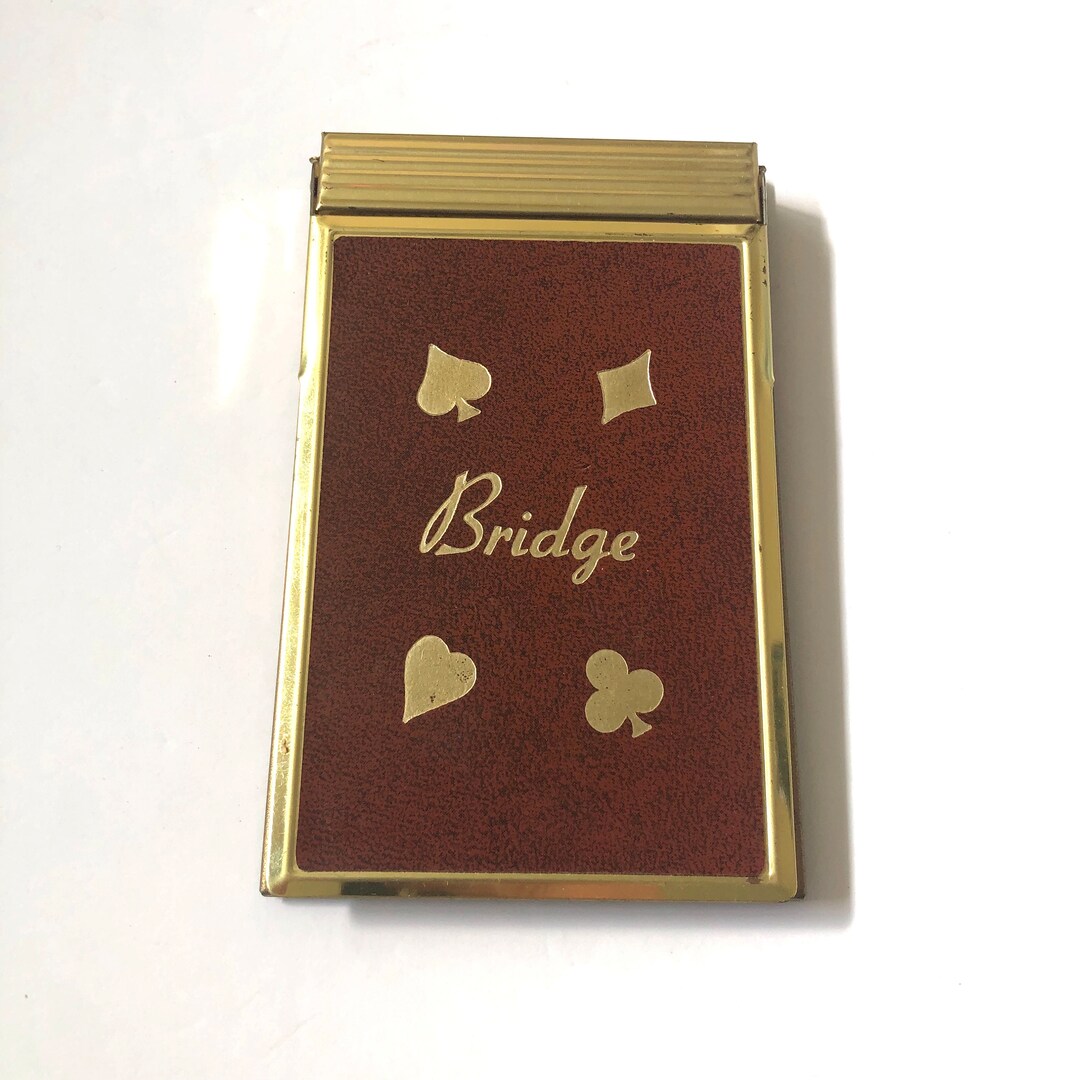 Vintage Gold Tone Metal Covered Bridge Score Pad - Etsy