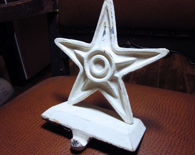 Cast Iron White Star Stocking Holder Etsy