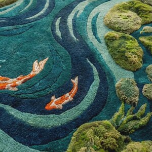 Koi Pond Rug
Koi Fish Rug
Japanese Koi Rug
Moss Koi Rug
3D Koi Fish RugJapanese Garden Rug
Zen Area Rug
Organic Shape Rug
Japandi Rug
Nature Inspired Rug