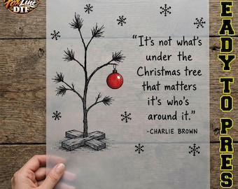 Charlie Brown Christmas Tree DTF Transfer, Vintage Christmas Quote, Little Christmas Tree, Nostalgic Holiday Saying, Family Xmas, Dtf