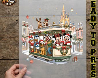 Meet Me On Main Street Christmas Ready to Press, Mickey and Friends Holiday DTF Transfer, Disney Family Vacation Iron On
