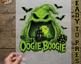 Let's Oogie Boogie Ready to Press, Cartoon Halloween Nightmare Dtf, Horror Movies Spooky Season Iron On, Spooky Vibes Heat Press