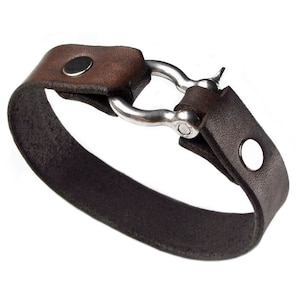 Customizable Leather Shackle Bracelet