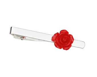 Red Rose Tie Clip