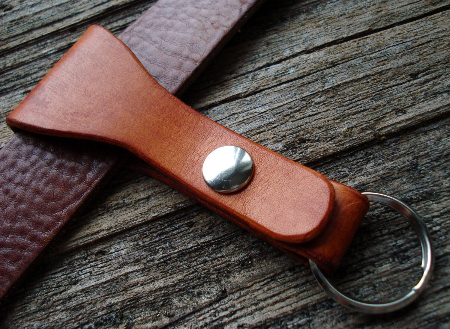 Customizable Leather Belt Loop Keychain Etsy