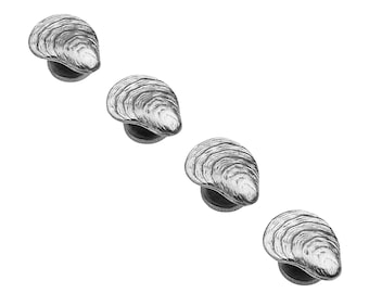Oyster Tuxedo Shirt Studs - Einzigartiges handgemachtes Geschenk - Geschenkverpackung - Reduziert!