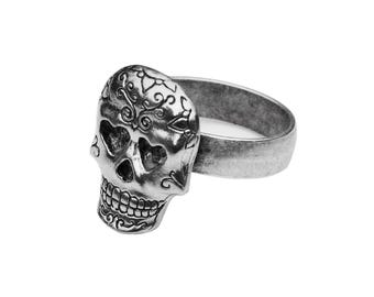 Dödskalle Statement-ring - Justerbar