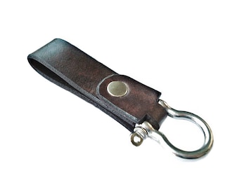Chaveiro de couro personalizável com argola - Presente exclusivo feito à mão - Em caixa de presente - Em promoção!