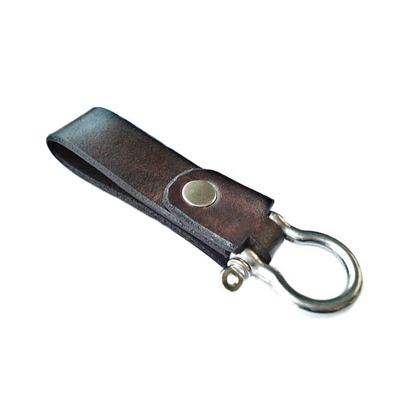 Customizable Leather Shackle Keychain Etsy
