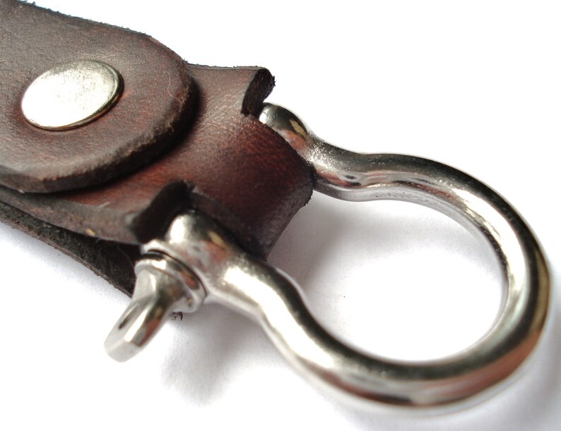Customizable Leather Shackle Keychain Etsy