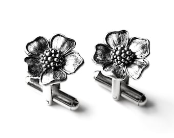 Manschettenknöpfe mit Blumenmuster für Herren – Geschenkidee