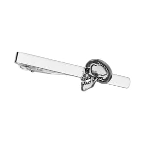 Skull Tie Clip - Unique Handmade Gift - Gift Boxed - On Sale!