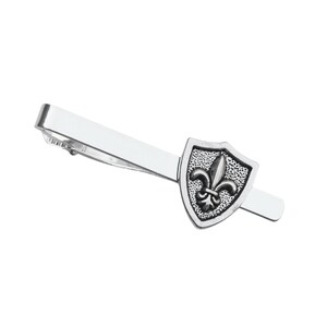 Fleur de Lis Shield Tie Clip