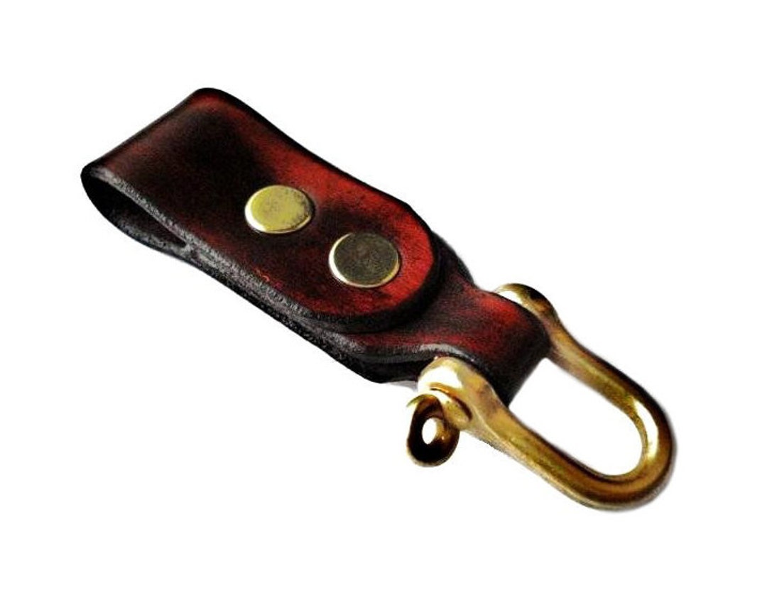 Customizable Leather Nautical Brass Shackle Keychain Etsy