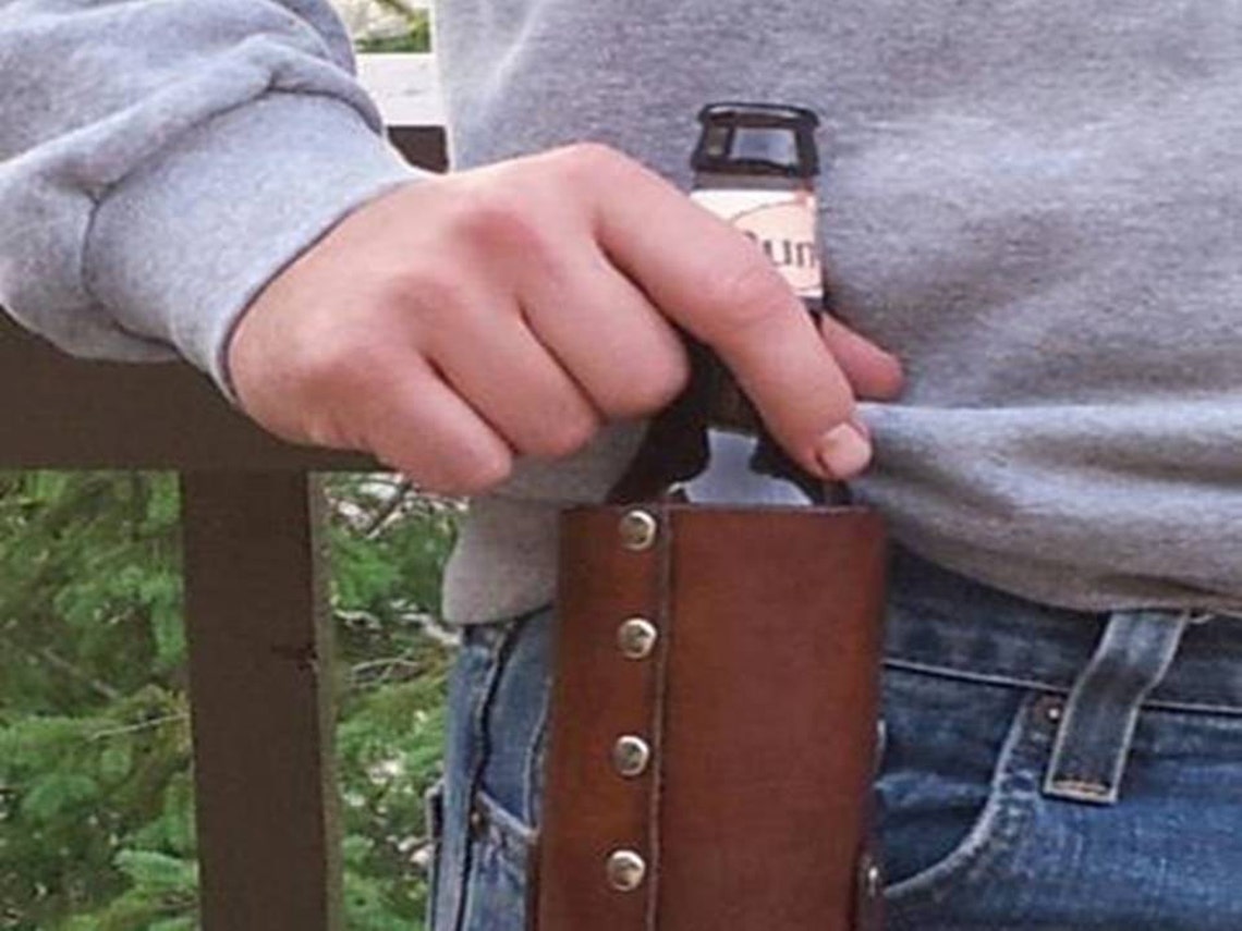 Customizable Leather Universal Belt Clip Bottle Holster Etsy