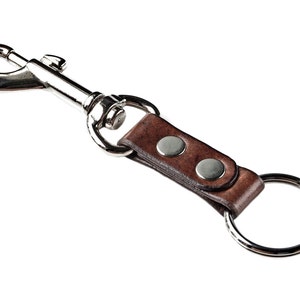 Customizable Leather Swivel Eye Bolt Snap Keychain - Unique Handmade Gift - Gift Boxed - On Sale!