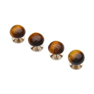 Genuine Tiger&#39;s Eye Stone Tuxedo Shirt Studs - Unique Handmade Gift - Gift Boxed - On Sale!