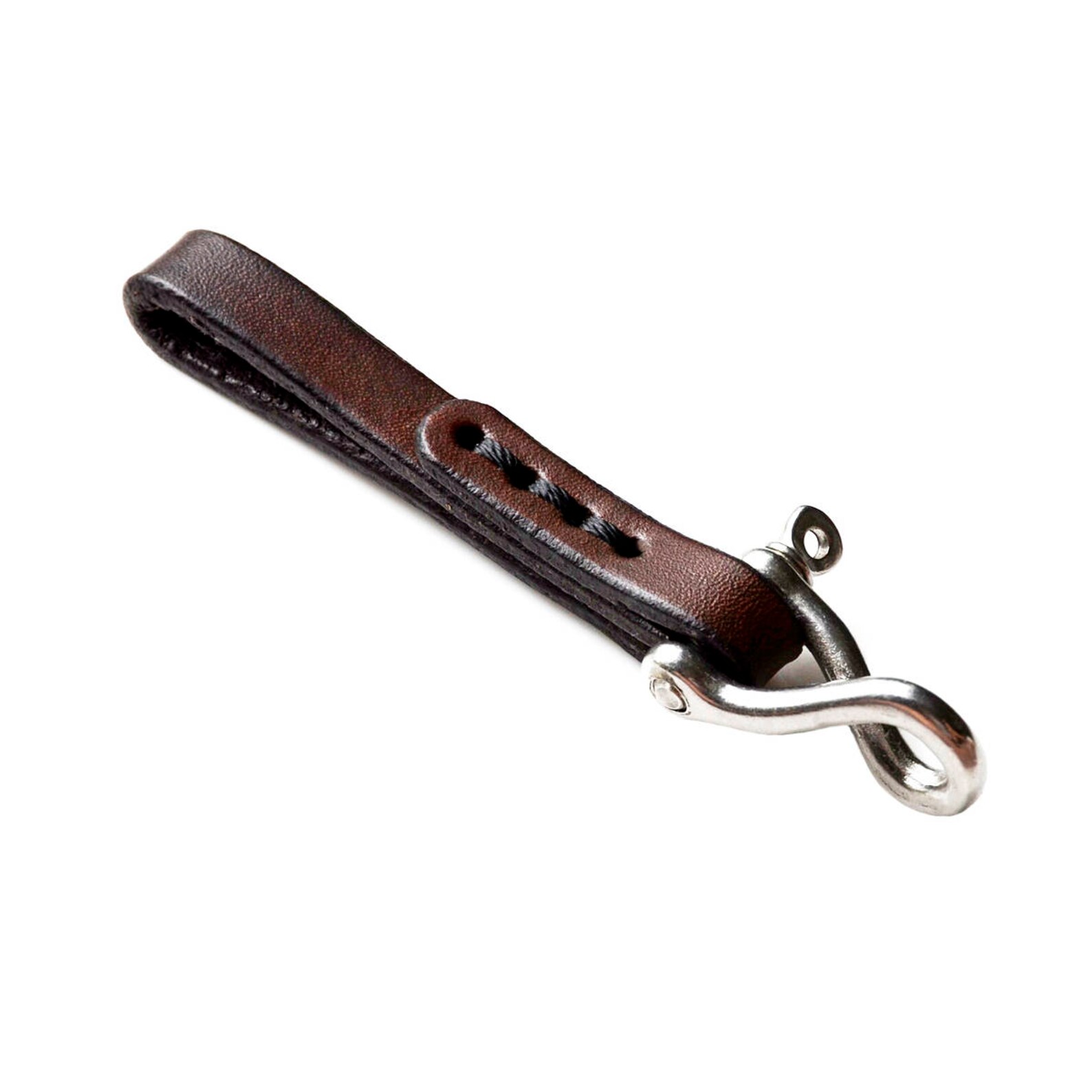 Customizable Leather Nautical Twist Shackle Keychain Etsy