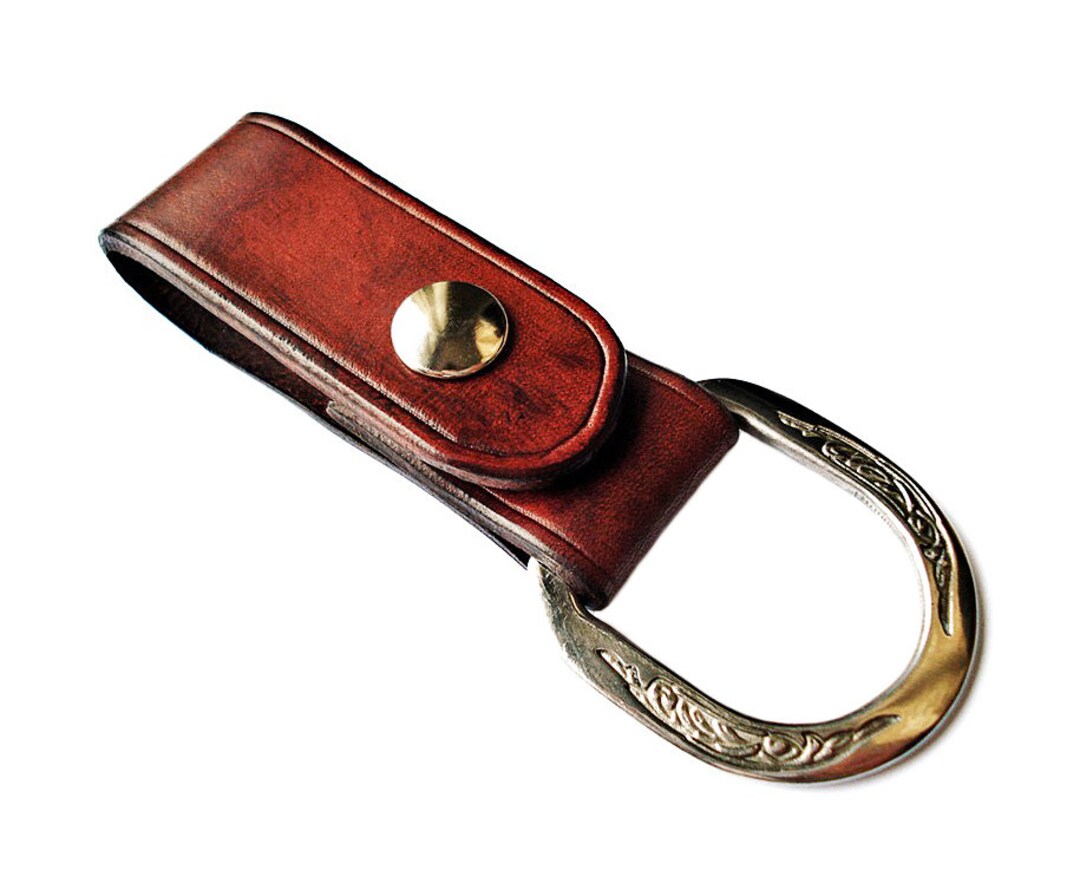 Customizable Leather Belt Loop Keychain With Al Stohlman Rigging Dee Etsy